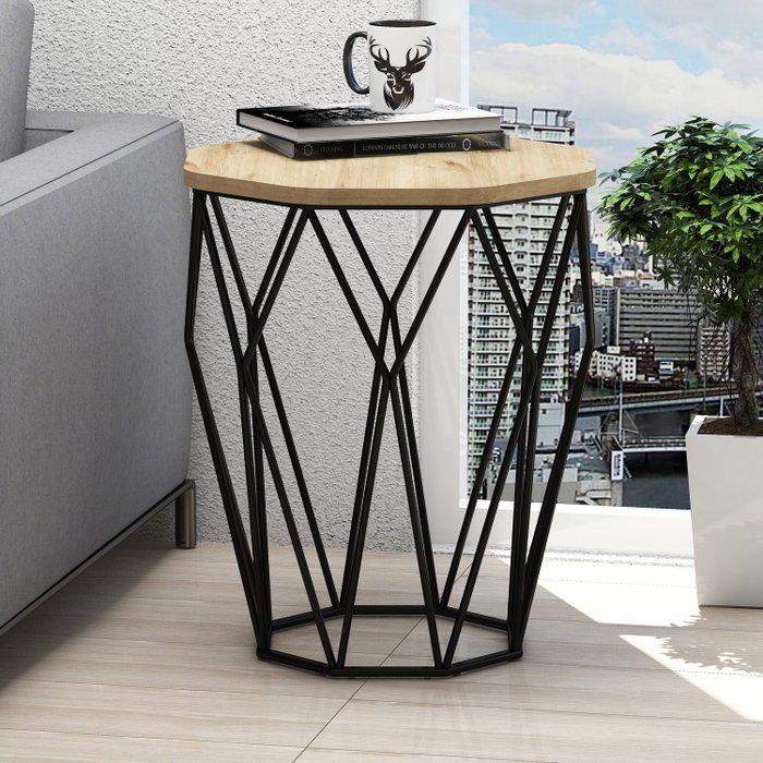 Hanah Home Sofya Mesa Auxiliar Roble y Negro